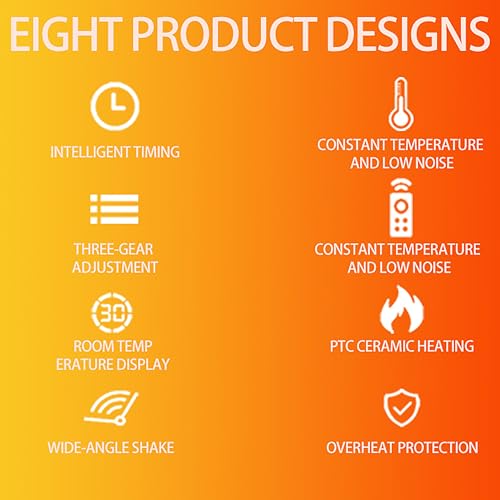Space Heater, 1500w Portable Heater, 60° Oscillating, Remote Control, Smart Timer, Thermostat Overheating and Tip-Over Protection Room Heater for Home Office Bedroom - Image 6
