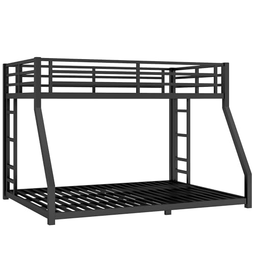 WZONICE98 Queen Bunk Bed Frame Metal Twin XL Over for Teens