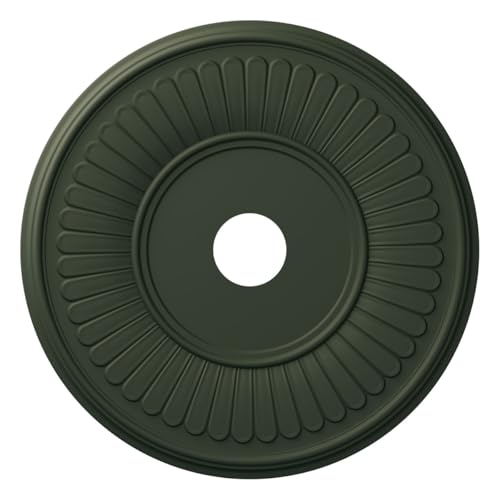 Image of 22 inchOD x 3 1 /2 inchID x 1 inchP Berkshire Thermoformed PVC Ceiling Medallion (Fits Canopies up to 10 1 /8 inch), UltraCover Satin Hunt Club Green