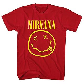 Rock Off Nirvana Yellow Smile Red Officiel T-Shirt Hommes Unisexe - Les Beatles, Paul McCartney, John Lennon, RIngo Starr, George Harrison