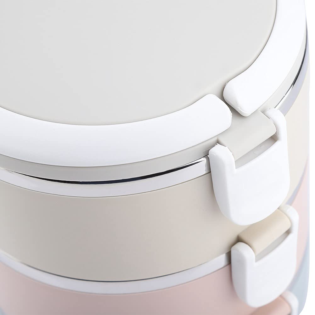 Bento Box in Acciaio Inossidabile a 3 Strati, Scatola per Il Pranzo Isolata di Grande capacità, può Essere Riscaldata E Sigillata, Adatta per Viaggi di Picnic in Famiglia
