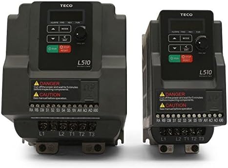 Teco Variable Frequency Drive, 1/2 HP, 230 Volts 3 Phase Input, 230 Volts 3 Phase Output, L510-2P5-H3-N, VFD Inverter for AC Motor Control