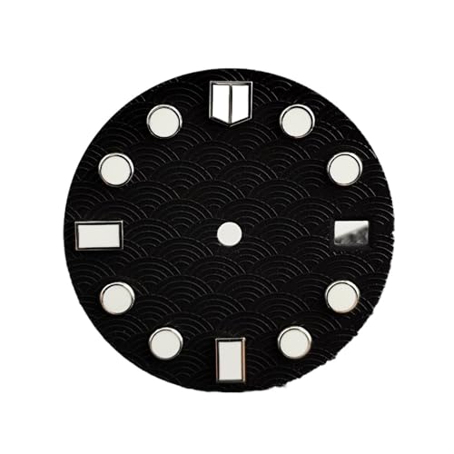 Genérico Textura de Escamas Pescado NH35 Dial Fit NH36 Accesorios Reloj Movimiento 28,5mm Esfera Luminosa mecánico Parte Hombre(3 Silvery Nail)