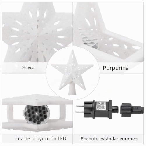 Estrella para árbol de Navidad ideal para decorar con magia y proyecciones de copos 4