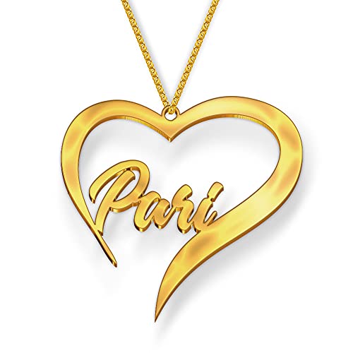 Image of Pari Cursive Gold & Silver Name Pendant Necklace, Best Jewelry Gift for Girls.