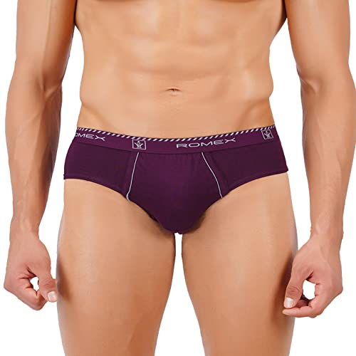 Image of RAMRAJ COTTON Men Pack Of 4 Solid Cotton Briefs | Soft Stretch Outer Elastic Waistband | Comfortable Daily Innerwear