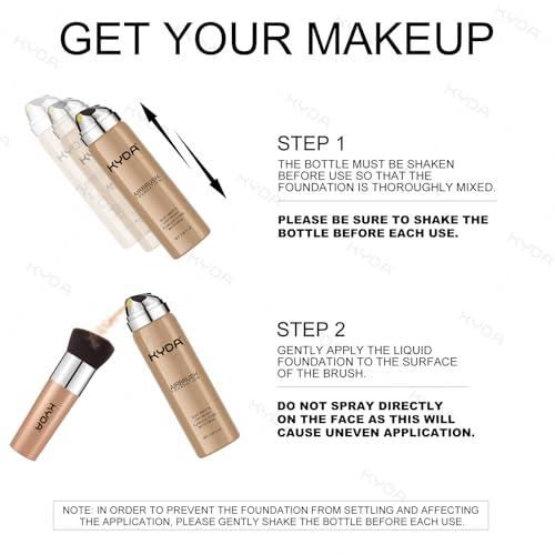 AirBrush Foundation Spray, Flawless Full Coverage Foundation Makeup, Smooth Creamy Finish, Durable Lightweight Breathable Foundation for Mature Skin-#118 Light Beige – Bild 3