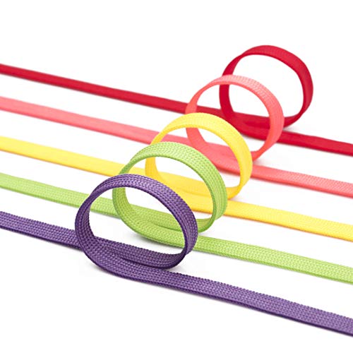Image of Booyckiy 2 Pairs 2 /5 inch Flat Shoe Laces for Sneakers 31 Colors Shoelaces in 27 inch-72 inch