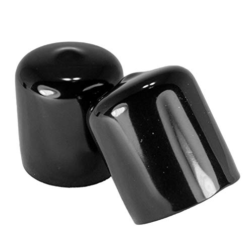 Prescott Plastics 7/8 Inch Round Black Vinyl End Cap, Flexible Pipe Post Rubber Cover (10)