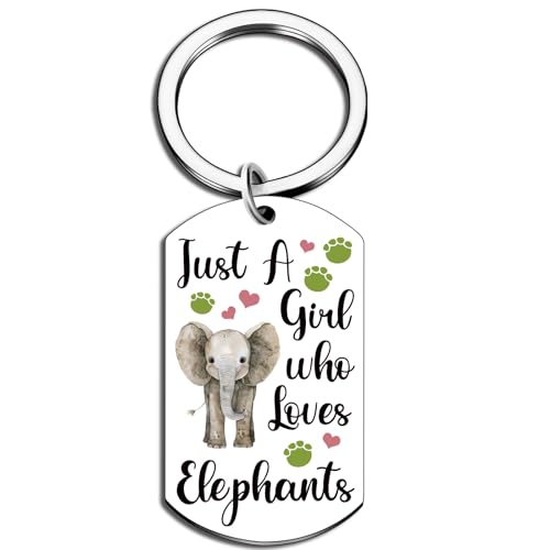 WXCATIM Elephant Keychain Elephant Themed Gifts for Women Just A