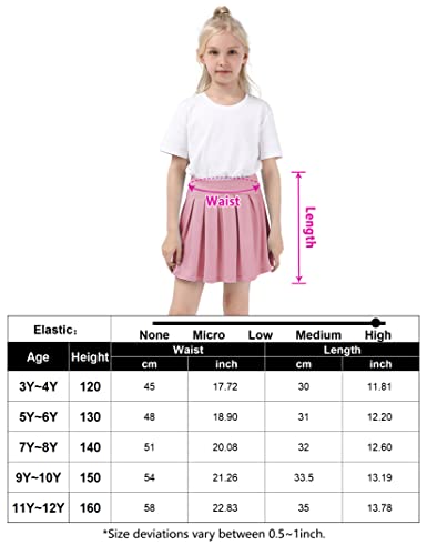 Huanye Saia de tênis plissada para meninas com shorts cintura alta uniforme escolar saia saia acima