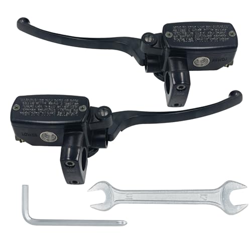 Triumilynn 1" 25mm Brake Master Cylinder Lever Motorcycle for Hon-da Shadow Goldwing Magna VTX Ya-ma-ha Road Star V-Star Su-zu-ki Ka-wasaki Hy-draulic Clutch Brake Goldwing Left & Right Set (Black)