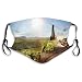 Produktbild 125 Windproof Activated Carbon,Wine Collage with Barrel Bottle Wineglass Grape Gourmet Taste Beverage,Facial Decorations for Adults