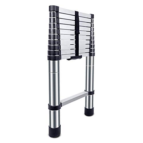 Preisvergleich Produktbild Tizi Ausziehbare Verlängerungsleiter, Tragbare Klappleiter, Aluminiumlegierung Teleskop-Trittleiter, 2,6 M Ausziehbare, Bequeme Haltbare Werkzeugleiter