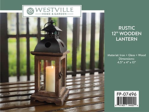 Classic Rustic 17" Wooden Lantern Candle Decorative For Vintage Home Decor Country Wedding Fireplace Mantel Patio Table Decoration Indoor Outdoor #TOP7