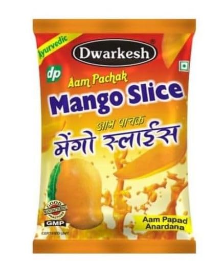 Image of Dwarkesh Mango Slice Aam Pachak Indian Sweet and Sour Candy, 100g (Pack of 4)