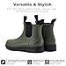 planone All-Day Comfort Short Rain Boots for Women Supportive Arch Support Chelsea Boots Fashion Waterproof Ankle Non-Slip Rubber Shoes with Removable Cushioned Insole