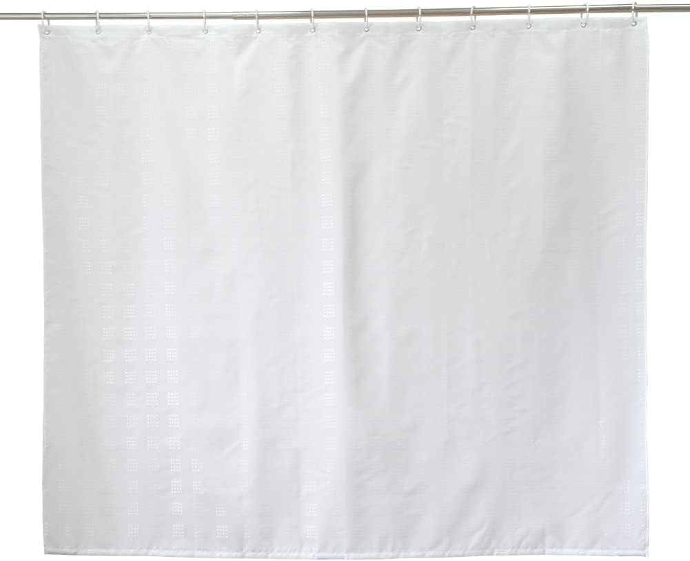 YISURE White Textured Short Shower Curtain, Small Shower Curtain for