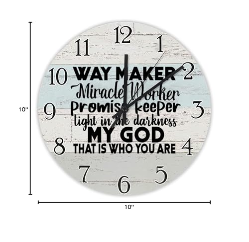 Godblessign QOSEFLZ1SXOD Way Maker Miracle Worker Clock Bible Verse Wall Clock Religious Quote Art Wooden Clock Christian Inspirational Saying Personalized Rustic Wood Clock Christian Thanksgiving thumb #3