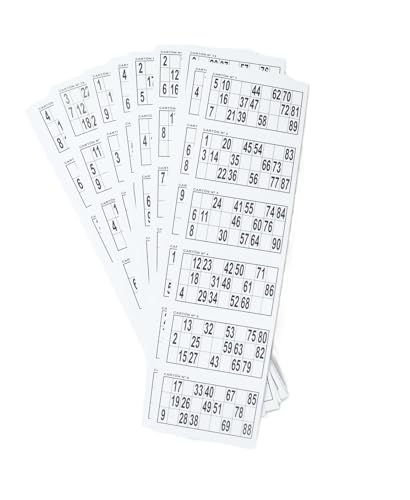 510 Cartones de Bingo para TACHAR (Blanco)