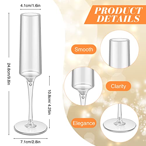 Champagne Flutes Plastic Acrylic Wine Glasses Disposable Toasting Goblets Cocktail Cups Drinkware Reusable For Christmas Party Wedding Birthday Anniversary, Clear(12 Pieces) #TOP1