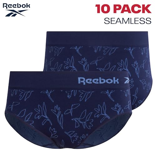 Image of Reebok Womens Hipster Panties Underwear, Stretch Tag-Free Waistband 10 Pack
