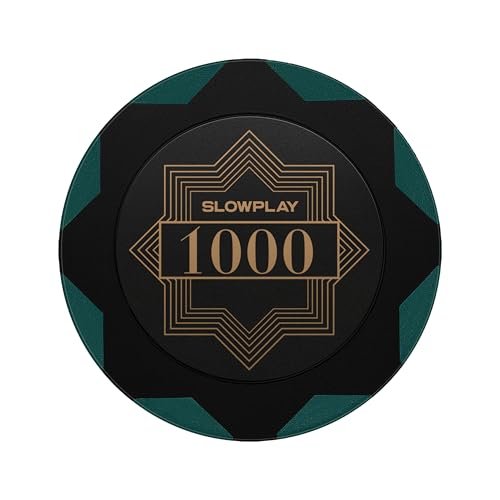 SLOWPLAY Nash Clay Poker Chips, 14 Grams Heavyweight Clay Composite, 40mm Large Chips in Bulk, Pack of 50 with Denomination of 1000