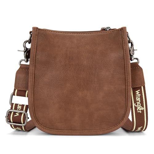 Image of Wrangler Small Crossbody Bag for Women, Mini Shoulder Purse with Adjustable Strap, Vegan Leather Phone Purse