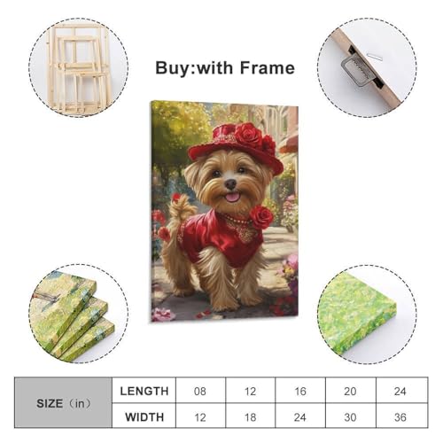 Tableau Yorkshire Terrier decoration murale salon 40x60 cm