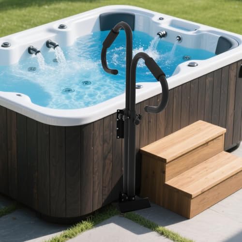 Hot Tub Handrail Safety Spa Side Handrail, Hot Tub Railing To Get In And Out With Waterproof Sponge,Handle Hot Tub Handle Bar 38