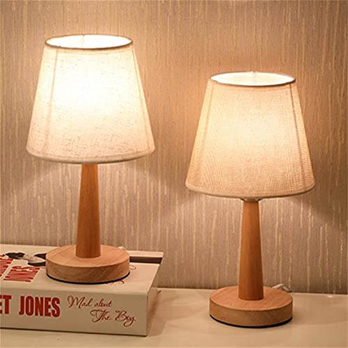 Lampe de chevet LED en bois dimmable avec télécommande USB