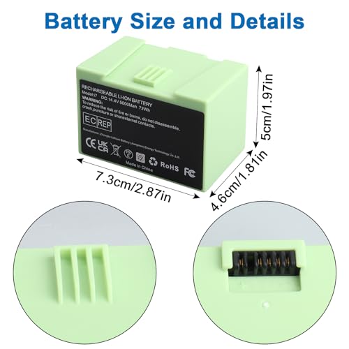 Batería de 14,4V 5000mAh para iRobot Roomba i7 i3 e5 repuesto ABL-D1 4