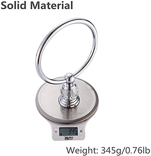 Bathsir Crystal Towel Ring, Bathroom Hand Towel Holder Chrome Towel Rack Accessories Wall Mounted, Polished #TOP6