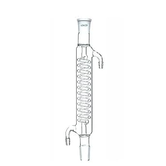 Serpentine Condenser Lab Glassware Condenser Suitable For Vertical Distillation Or Reflux Device Length 300mm OD 35mm Mouth 24mmLength 200 mm