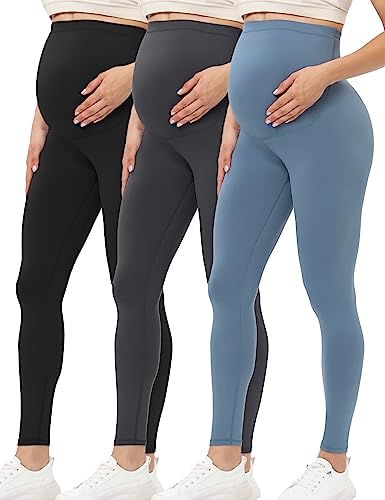 Image of Buttergene Women's Maternity Leggings over the Belly Maternity Yoga Pants Workout Pregnancy Leggings