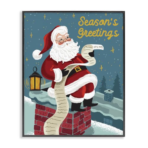 Santa's List Chimney Holiday, 16 x 20 Inch Framed Giclée Print