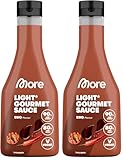 MORE NUTRITION Light Gourmet Sauce, 285ml - BBQ, kalorienreduzierte Sauce, ohne Zuckerzusatz und unnötigem Fett (Packung mit 2)