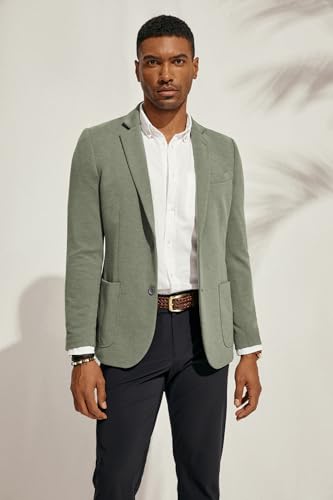 Image of PJ PAUL JONES Men's Casual Knit Blazer Suit Jackets Two Button Lightweight Unlined Sport Coat