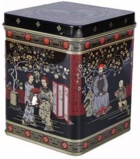 Classic Black Jap Classic Tea Caddy/Kitchen Storage Tin - 8oz - Height 11cm