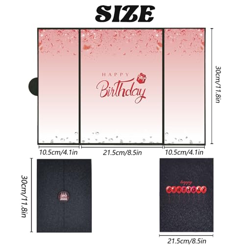 Image of Crenics Red and Black Birthday Decorations for Women or Men, Happy Birthday Guest Signature in Book Alternative 18 inch x 12 inch, Awesome Party Gifts for Girls or Boys
