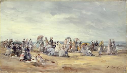 Poster la plage de Trouville Eugène Boudin | Décoration murale salon et bureau en toile
