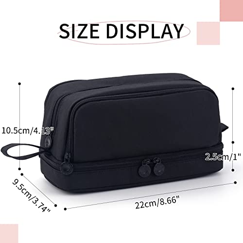 Image of CICIMELON Large Capacity Pen Pencil Case with 4 Compartments, Multi-Slot Pencil Pouch Bag Aesthetic School Supplies Organizer for Teens Adults (Black)