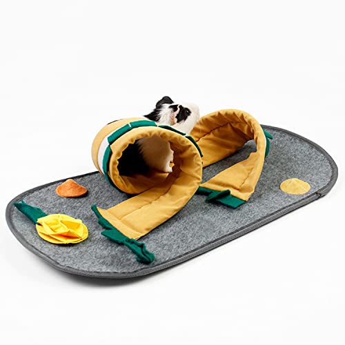 Schnüffelmatte für Meerschweinchen, Trainingsmatte, Nasen-Arbeitsdecke, fördert natürliche Futtersuche, kleine Tiere, Aktivitätszentrum, Training, Versteck-Tunnel, Chinchilla, Hamster Cover