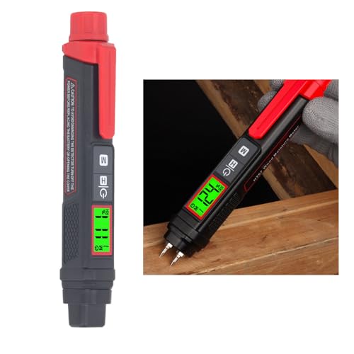 Humidimètre pour Bois, Humidimètre pour Bois Portable avec écran LCD, Mini Testeur d'humidité Numérique de Type Broche avec 2 Modes pour Mur et Humidimètres