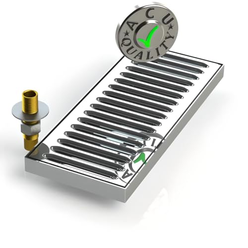 8-Inch Drip Tray with Center Drain for Bar Taps and Beverage Dispensers - Surface Mount Drip Tray - No Drain - Polished Stainless Steel