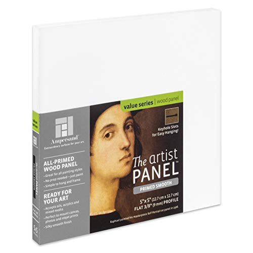 Ampersand Art Supply Wood Gesso Artist Painting Panel: Primed Smooth, 5