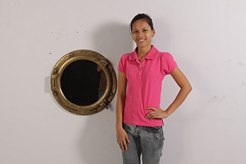 Nautical Tropical Imports Porthole Mirror Wall Mount Antique Brass 20 Inch Diameter - Image 6