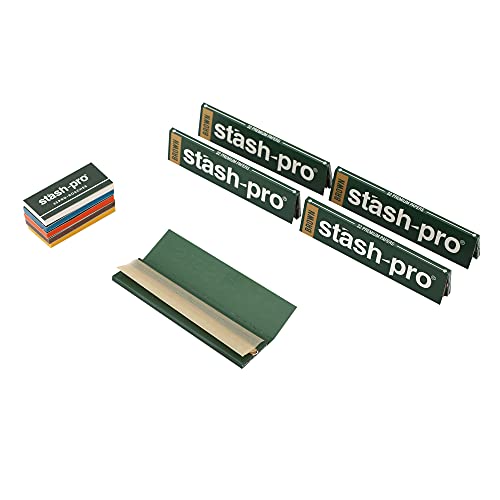 Stash-Pro Combo of 5 Color Roach and 5 King Size 109mm x 45mm Rolling Paper (Standard Brown)
