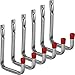 Produktbild ALPENSTAHL Wandhaken Halterung Garagen-Haken Werkstatt | Gerätehalter 213 x 150 mm | Befestigungshaken für Wand-Montage | Schwerlast-Haken Metall Tragkraft 40 kg | 6 Stück - Montagehaken-Set U-Form