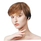Beavorty Kurze Bob-Perücke mit Natürlichem Pony für Frauen Atmungsaktive Synthetische Fasern Leicht und Weich Stylisch für Alltag Party und Besondere Anlässe in Ingwerfarbe